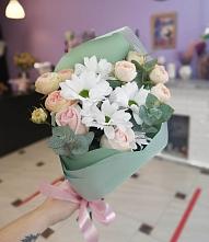 Букет цветов из:  Хризантемы и Розы #REPLACE_PRED# Кыштыме