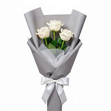 Букет 3 белые розы #REPLACE_PRED# Кыштыме